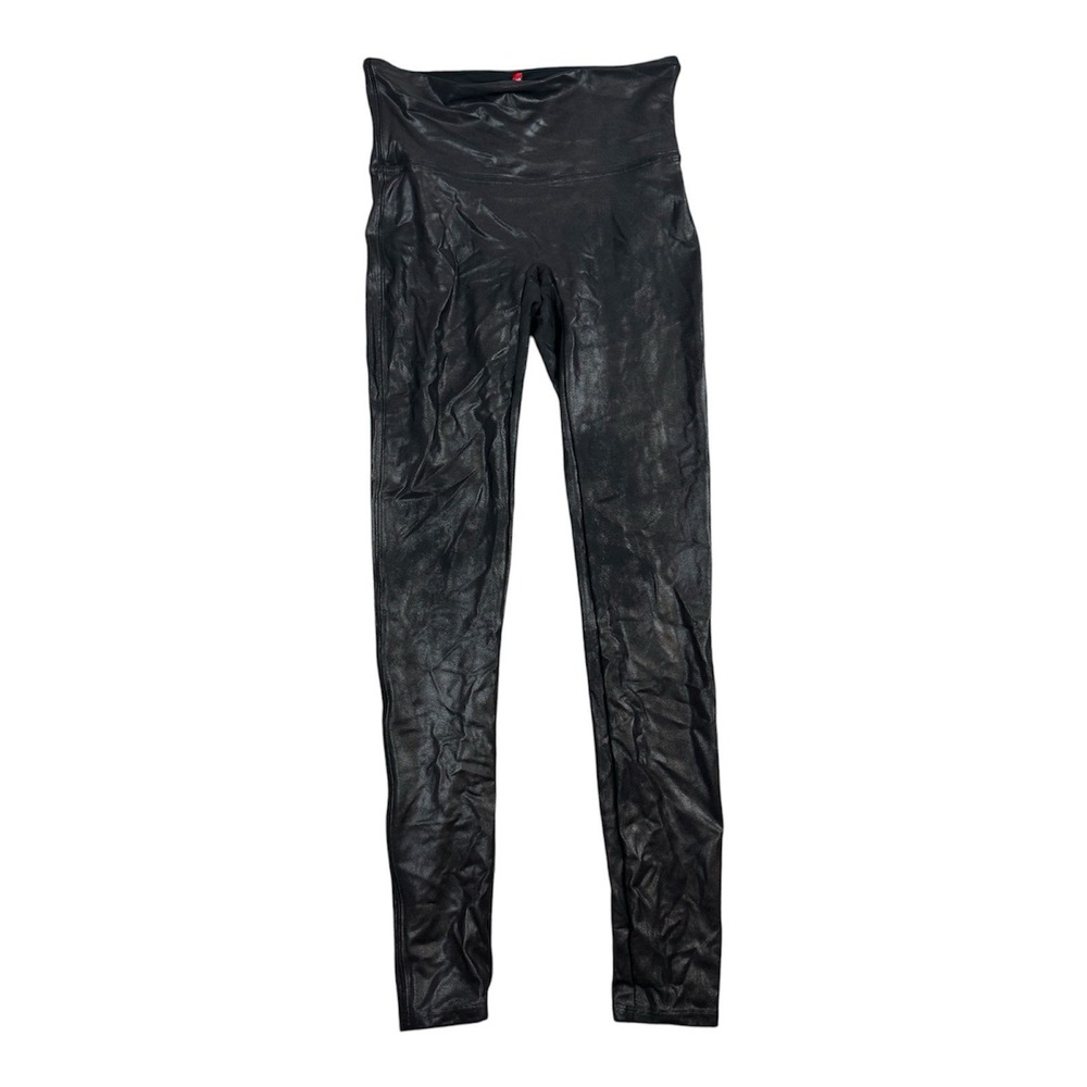 Spanx Black Faux Leather‎ Leggings Womens Medium M
